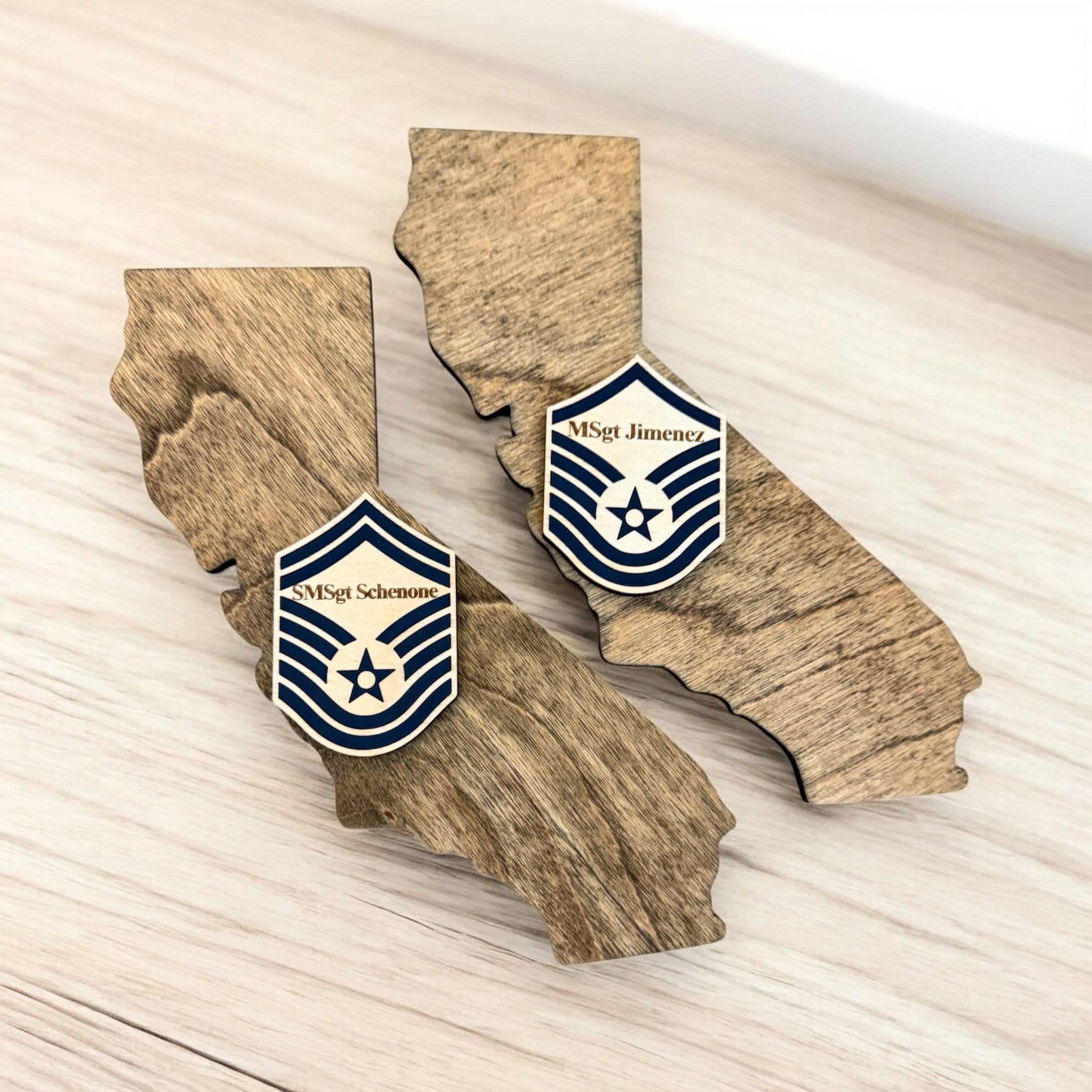 Mini State Cutout Rank Plaques / Custom Military Promotion Gift
