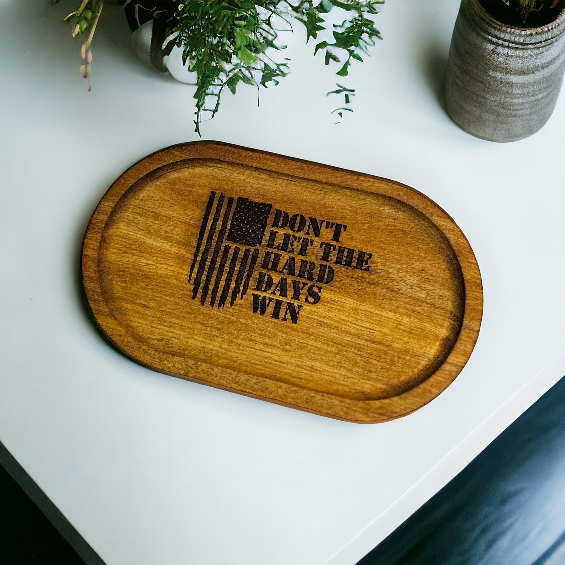 Wood Tray - Engraved Key or Jewelry Dish, Wedding Gift, Bedside or Desk Tray Gift, Jewelry wood tray, custom key holder - Coastal Chaos LLC