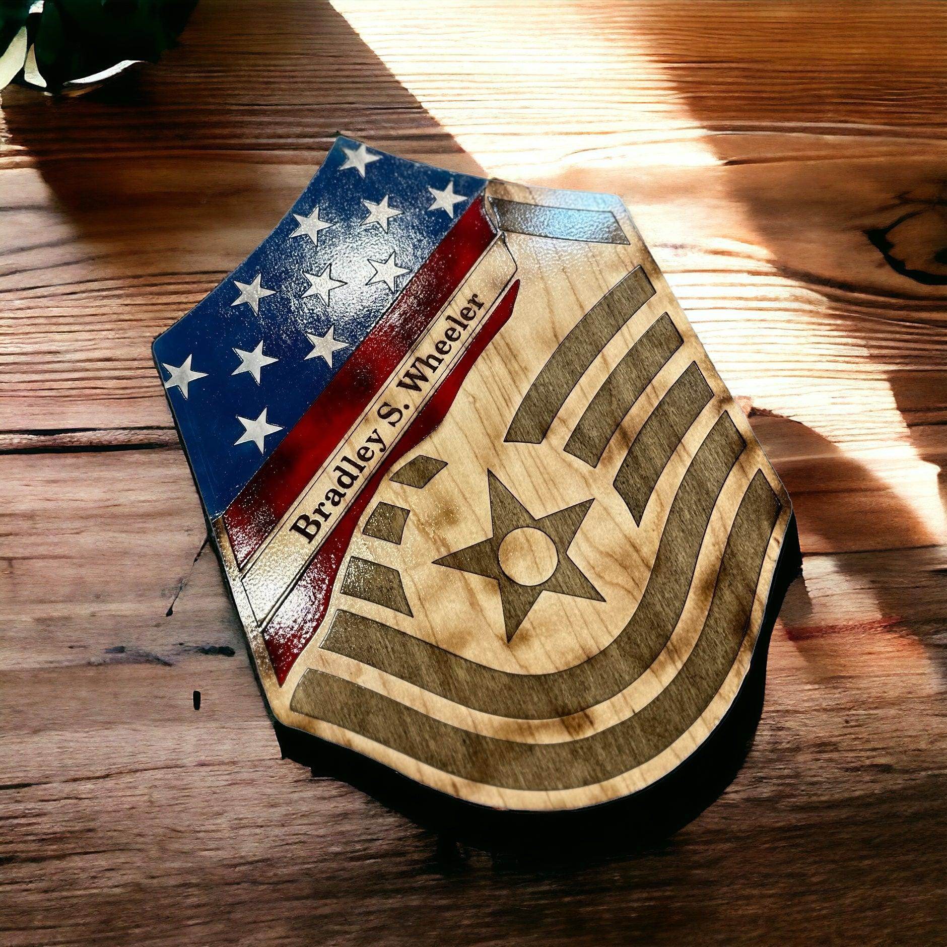 SMSgt distressed stripe, military promotion gift, retirement gift - Coastal Chaos LLC