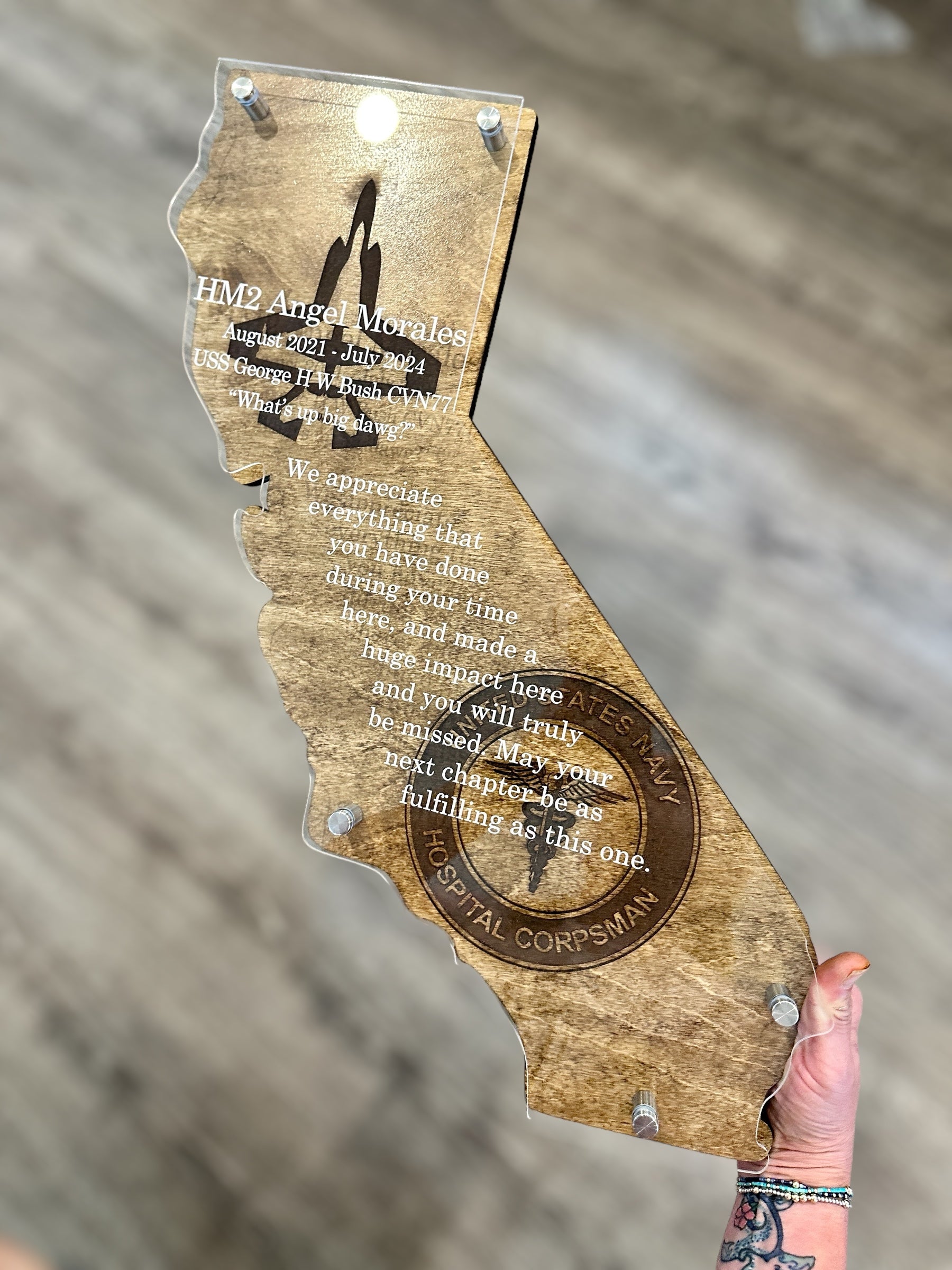 Military State Shaped Going Away Gift