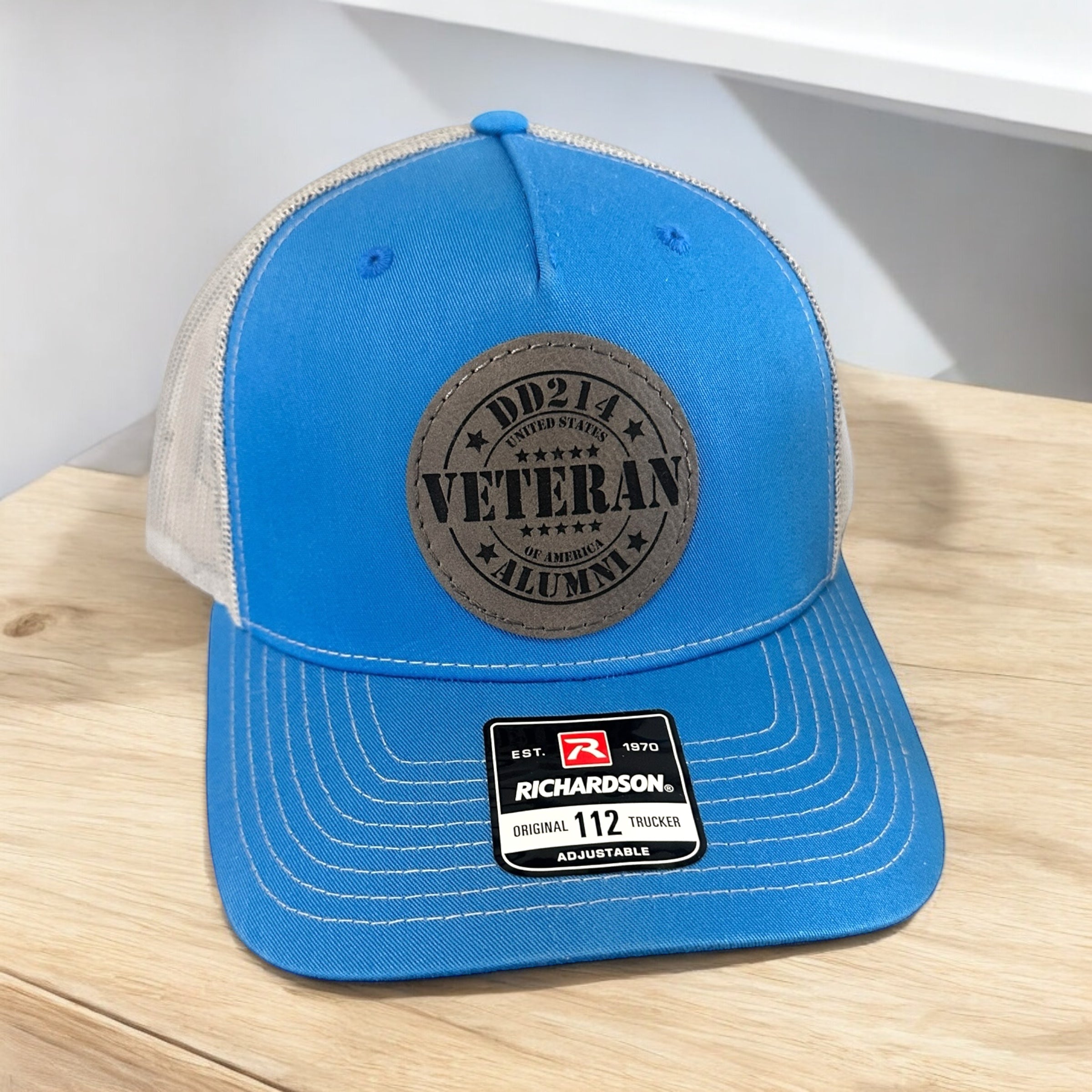 Veteran Hat - Richardson Dad Hats With Leather Patch & Heat Pressed Patches