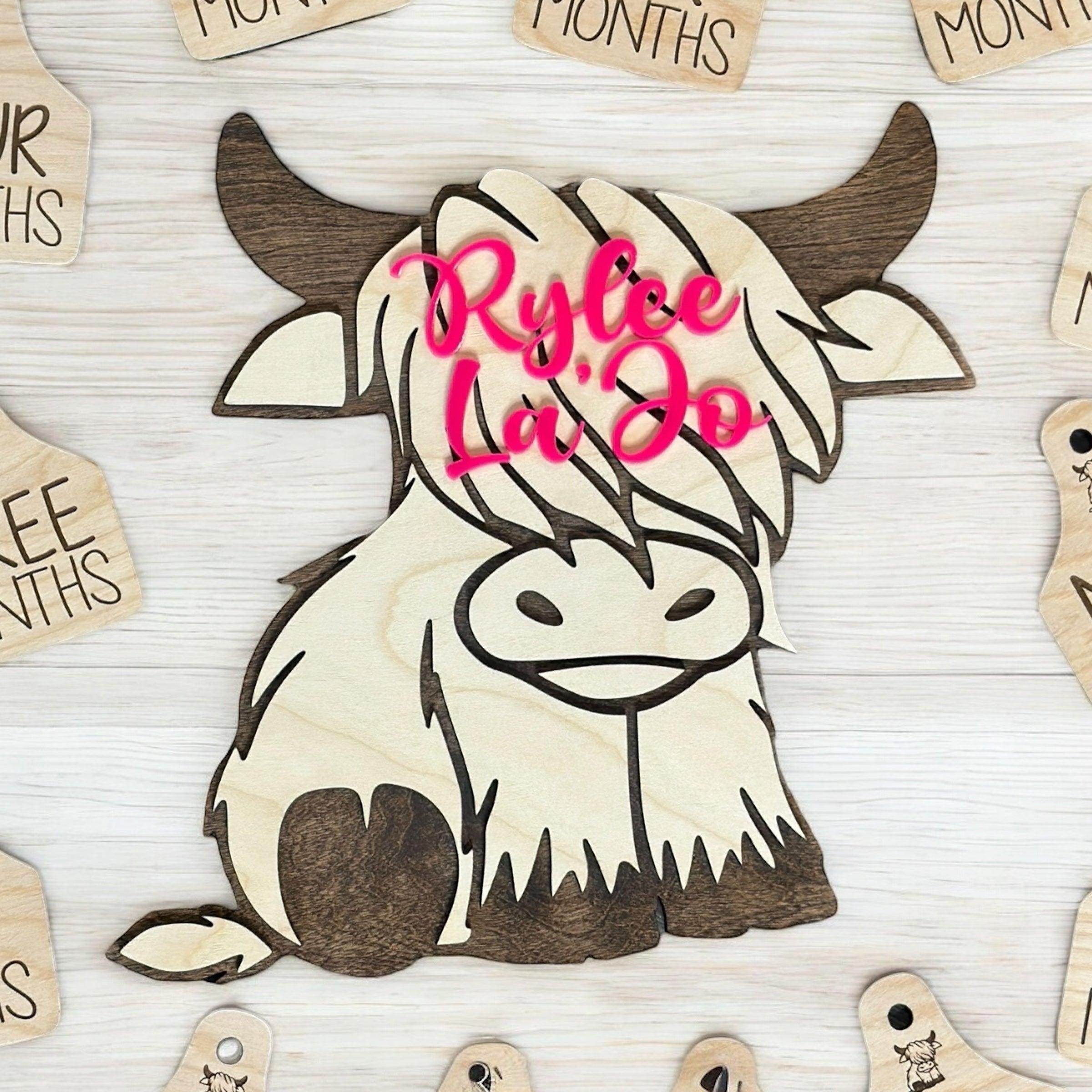 Cow baby milestone set, milestone set for baby pictures - Coastal Chaos LLC