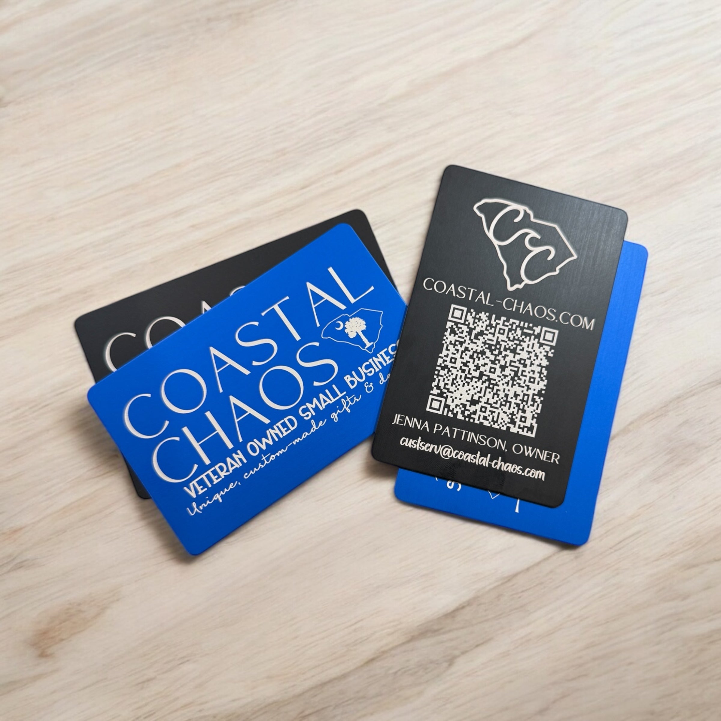 Custom Aluminum Business Cards - Durable Metal Cards with Logo Engraving