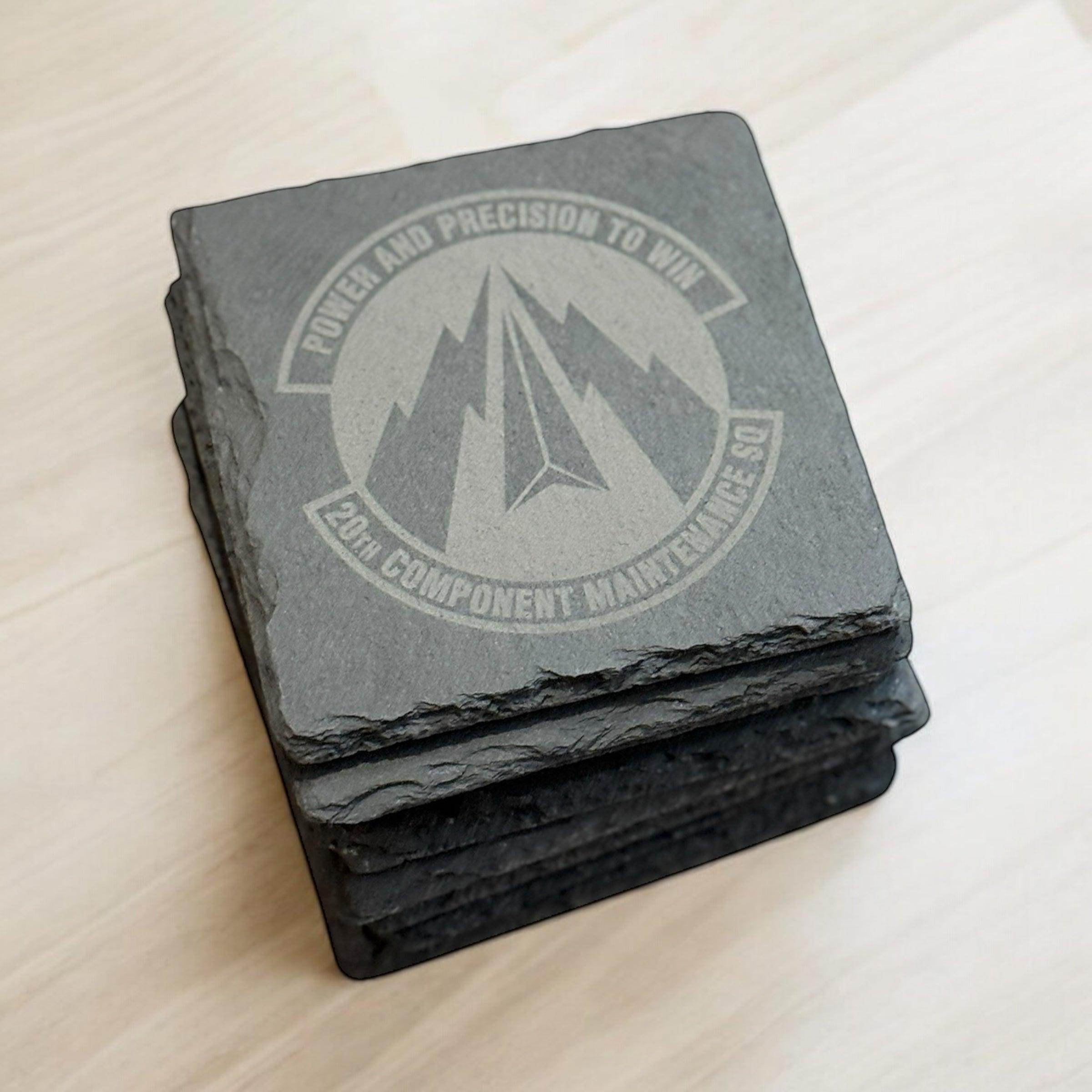Custom slate coasters, Military gift, Military going away, Military promotion gift - Coastal Chaos LLC