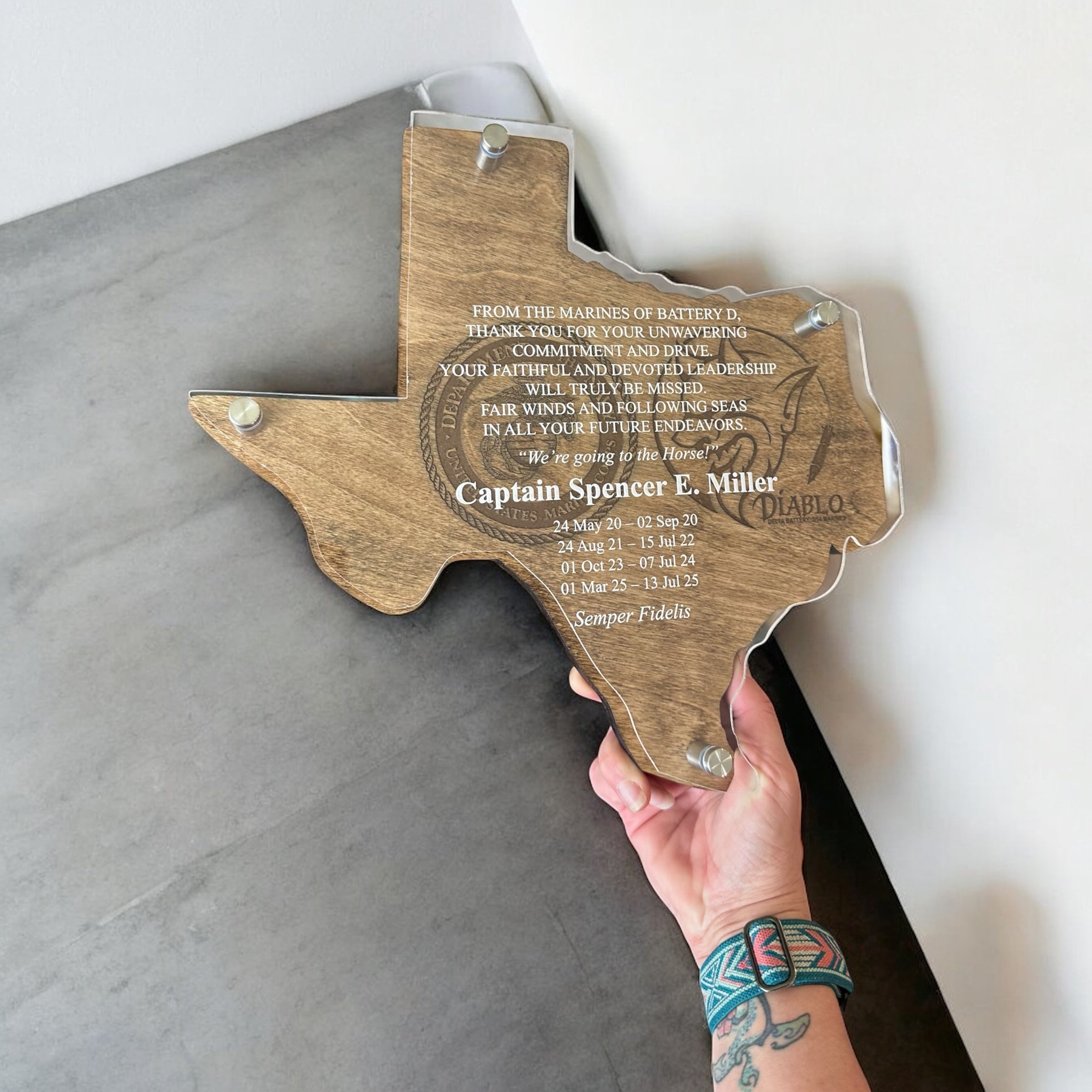 Military State Shaped Going Away Gift