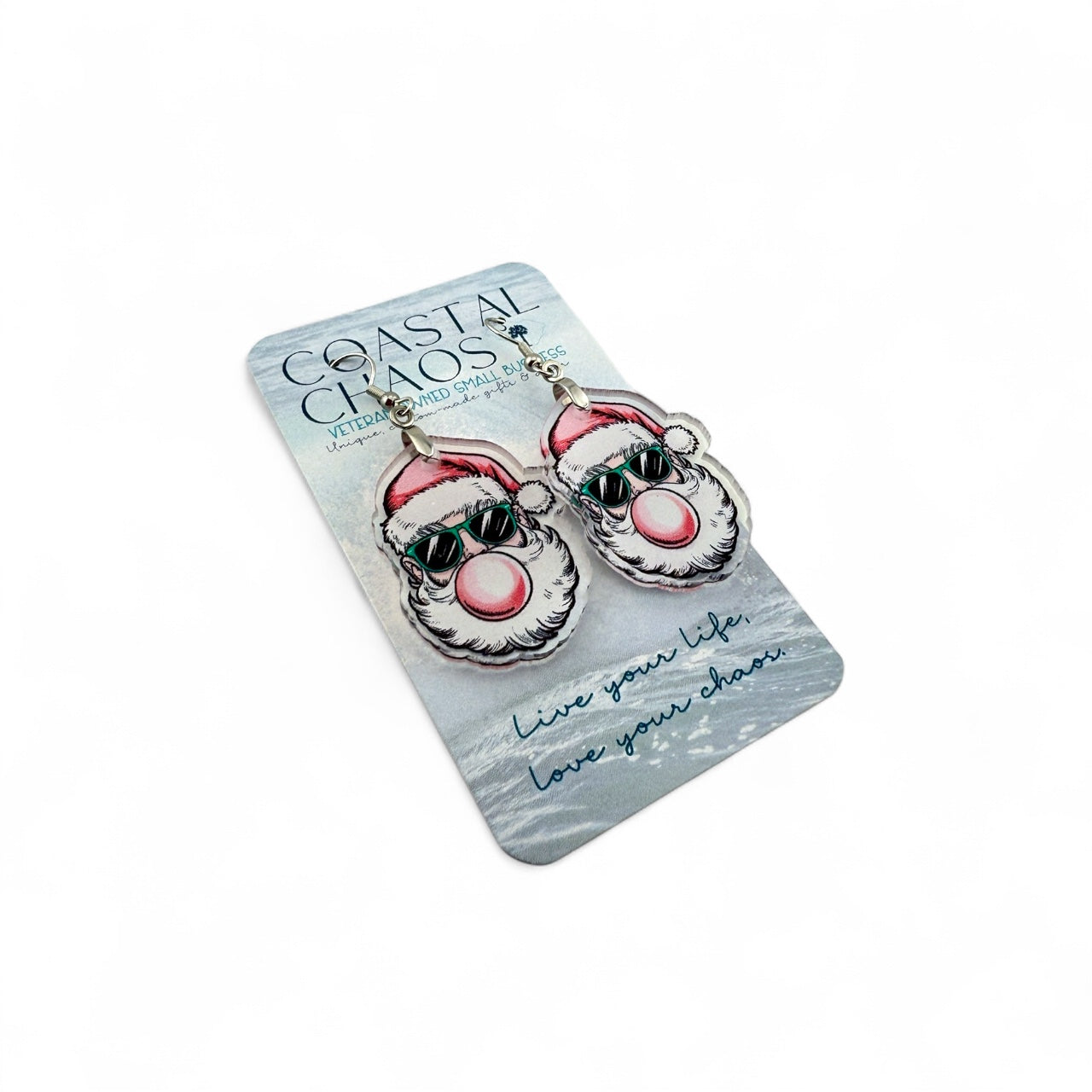 Cool Santa Earrings – Funny Christmas Acrylic Dangle Earrings for Women