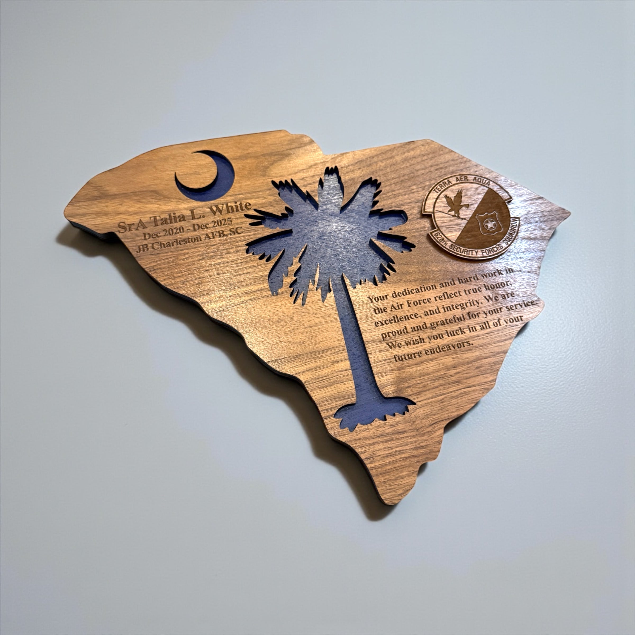 South Carolina Personalized Military Farewell Plaque