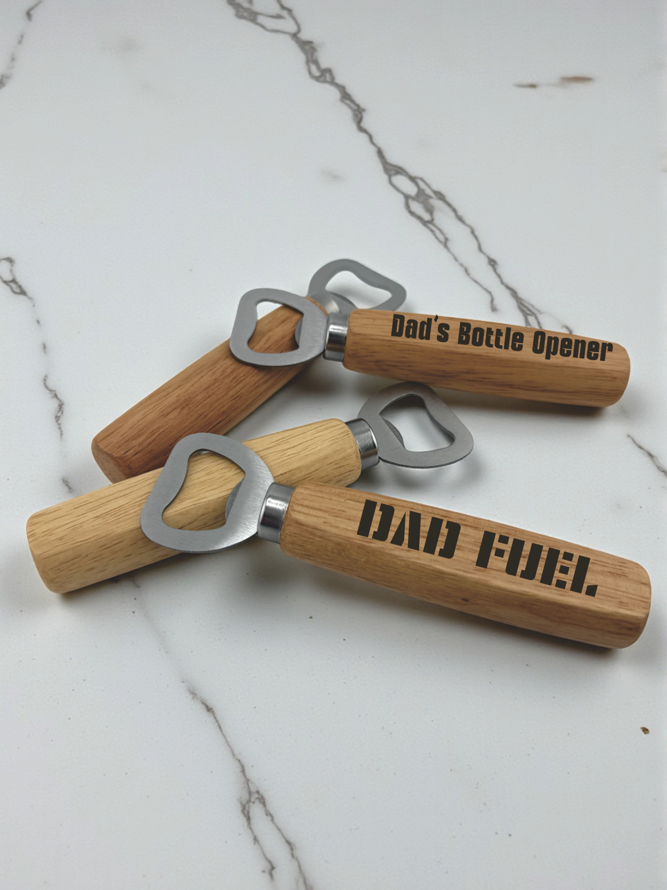Personalized Wooden Bottle Opener | Custom Father's Day Gift for Dad, Grandpa & Beer Lovers