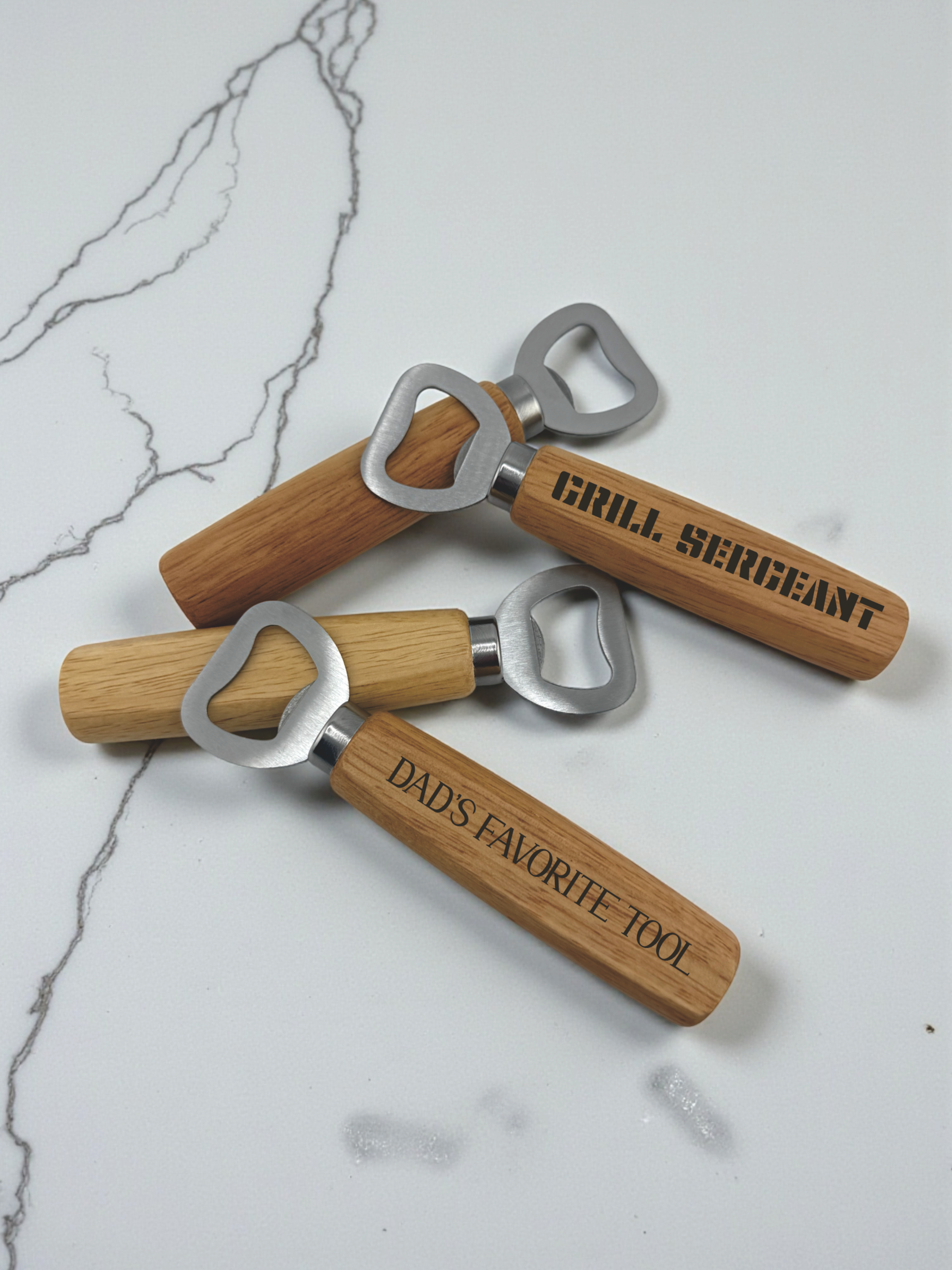 Personalized Wooden Bottle Opener | Custom Father's Day Gift for Dad, Grandpa & Beer Lovers