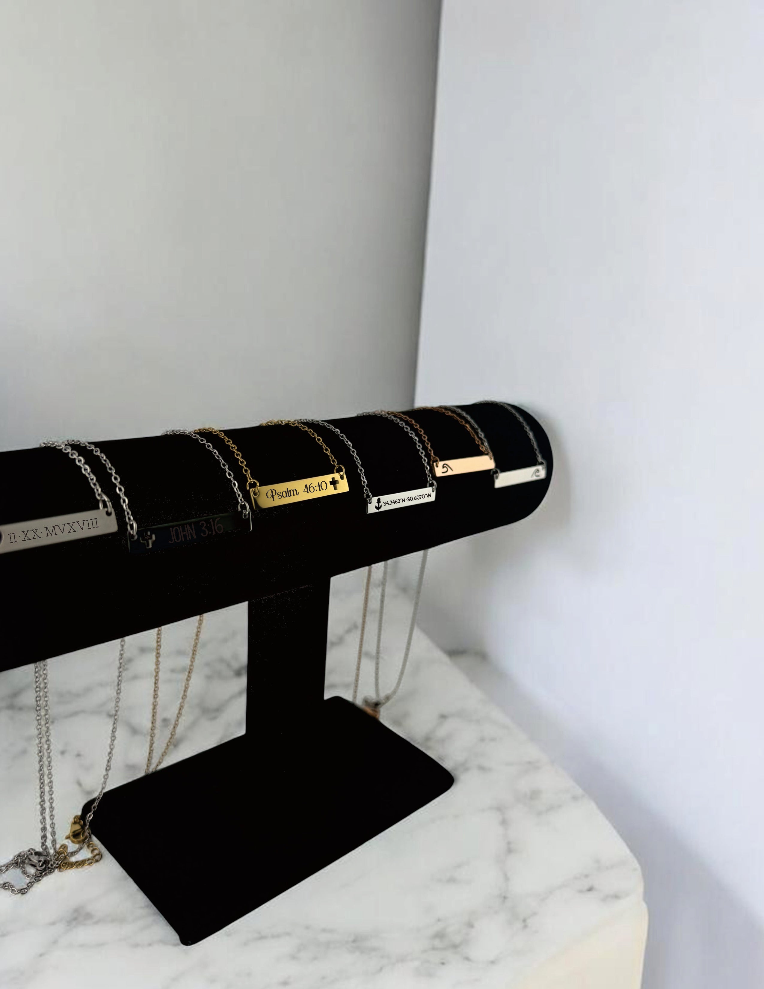 Custom Engraved Bar Necklace