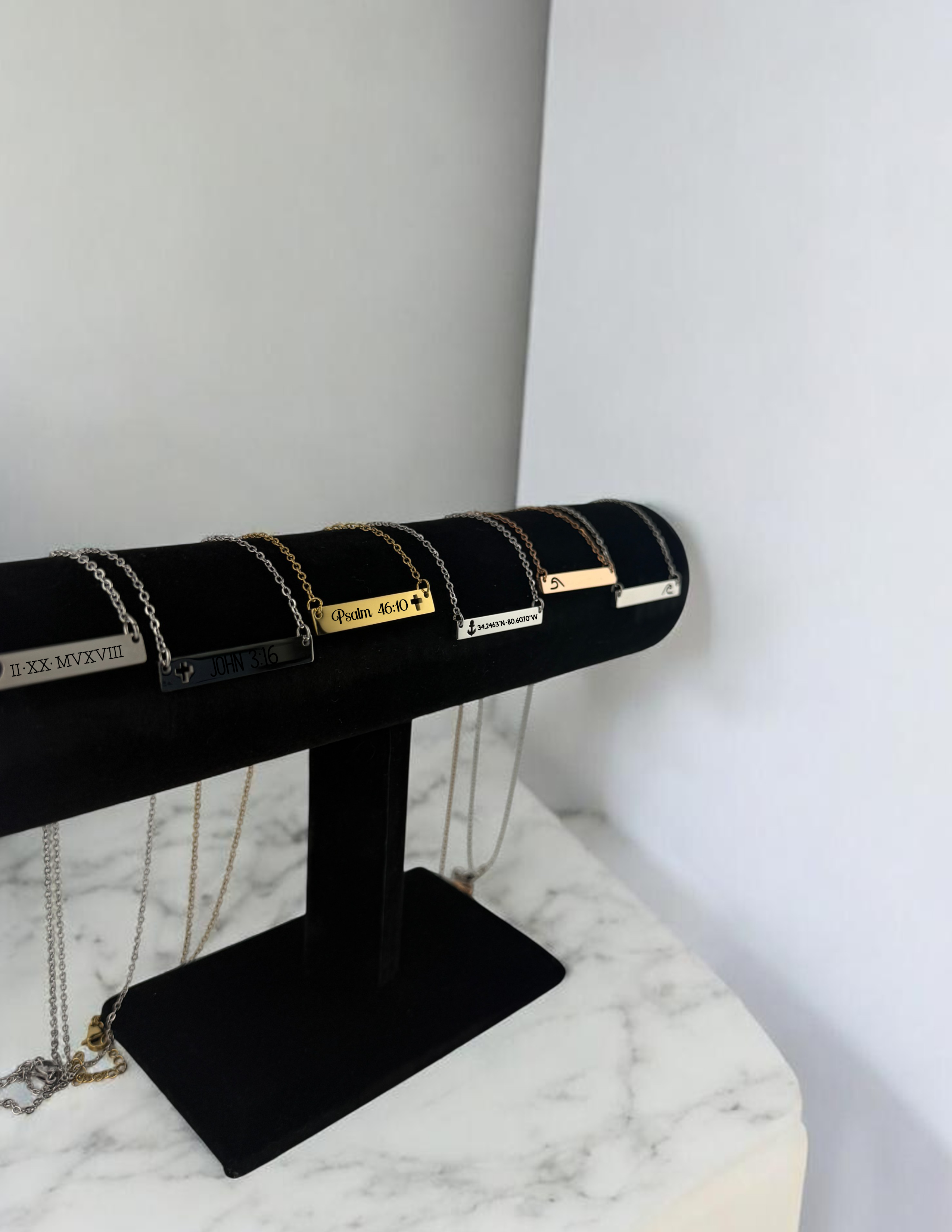 Custom Engraved Bar Necklace