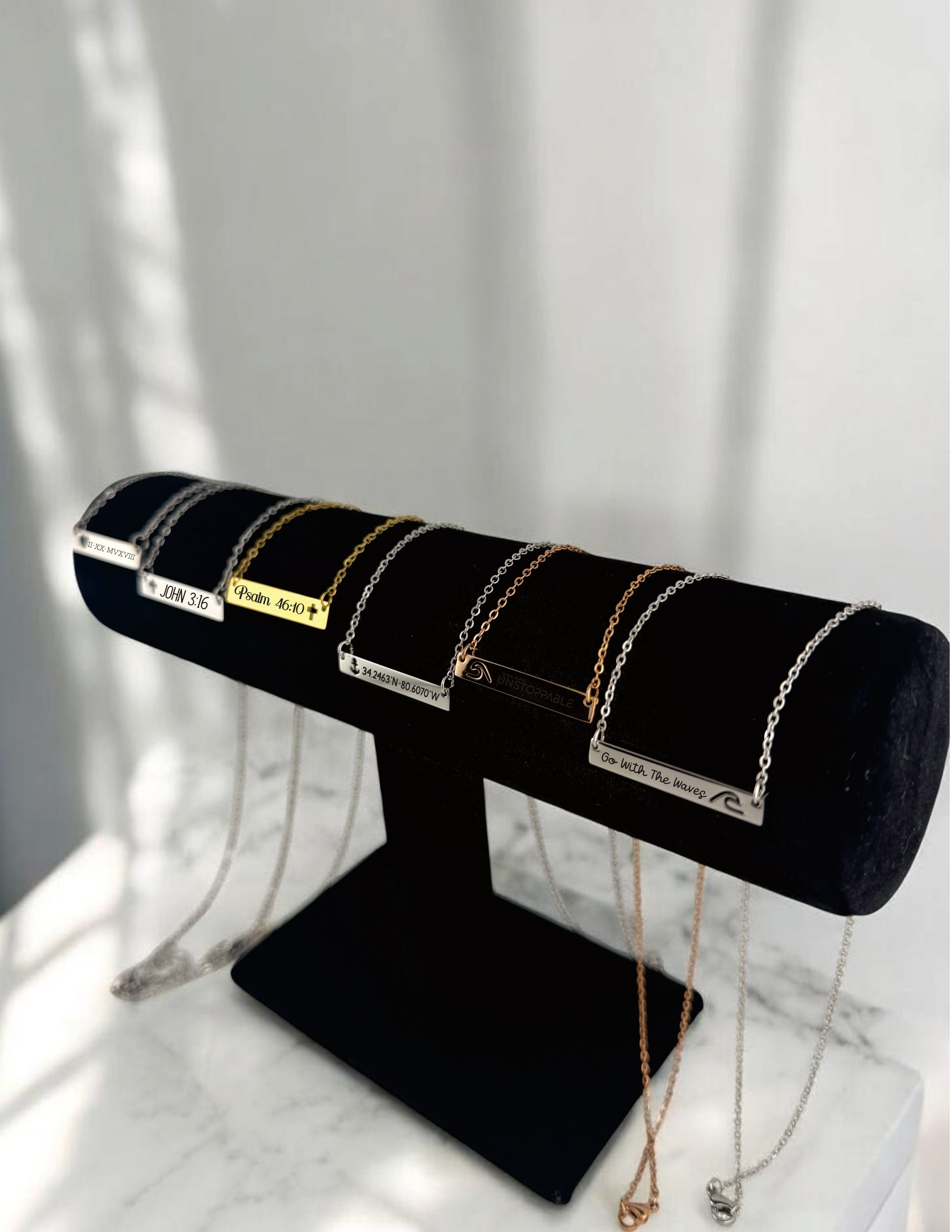Custom Engraved Bar Necklace