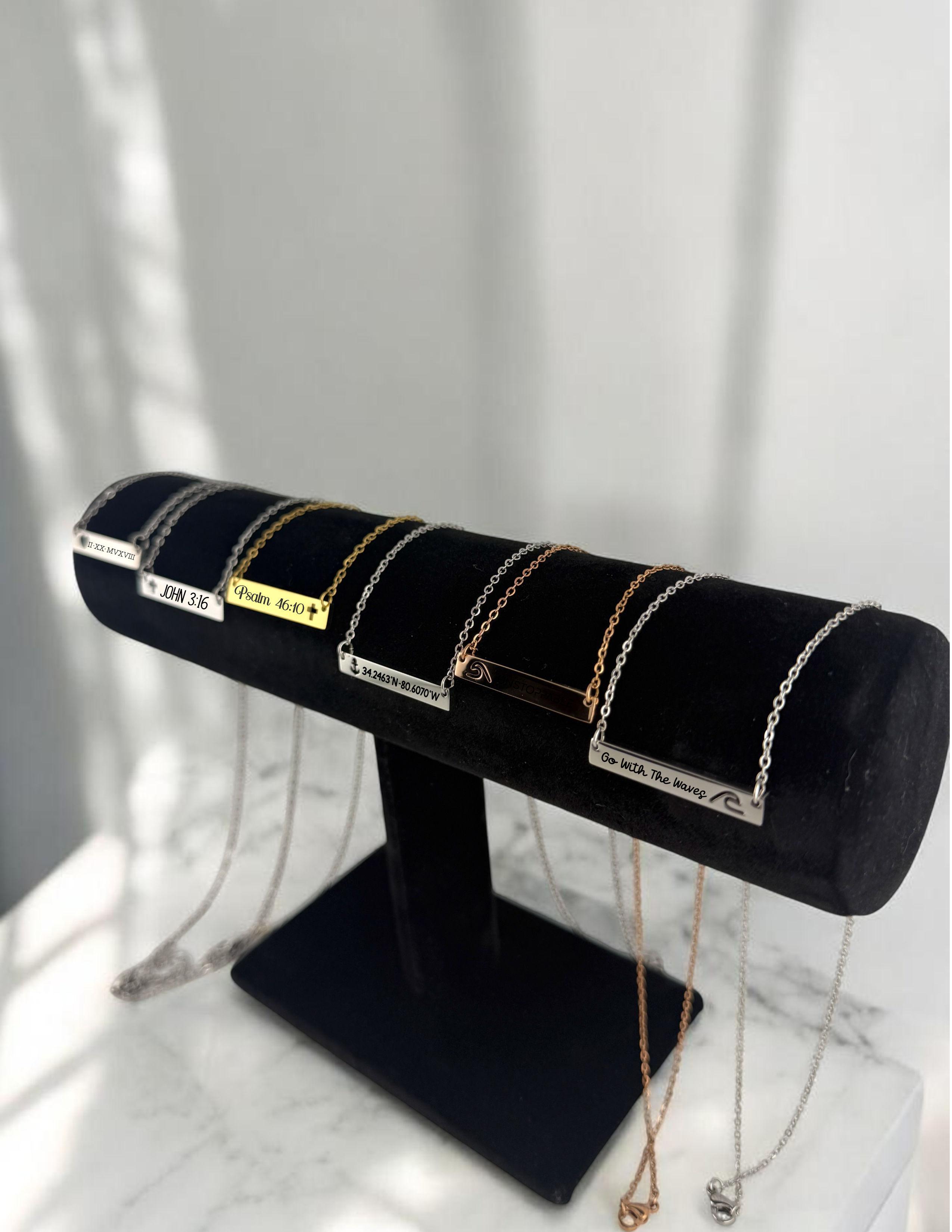 Custom Engraved Bar Necklace