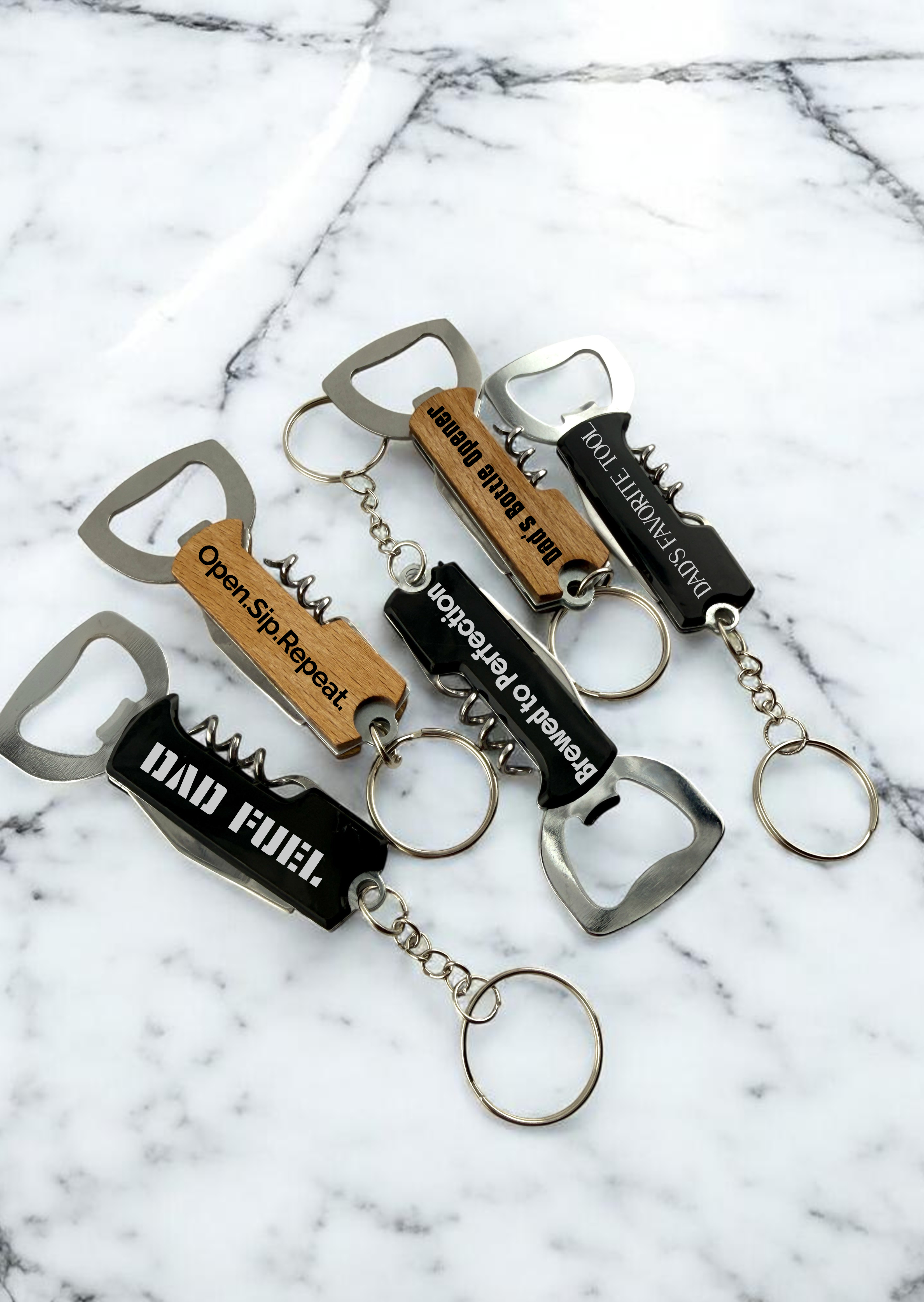 Personalized Bottle Opener Keychain for Dad | Father's Day Gift