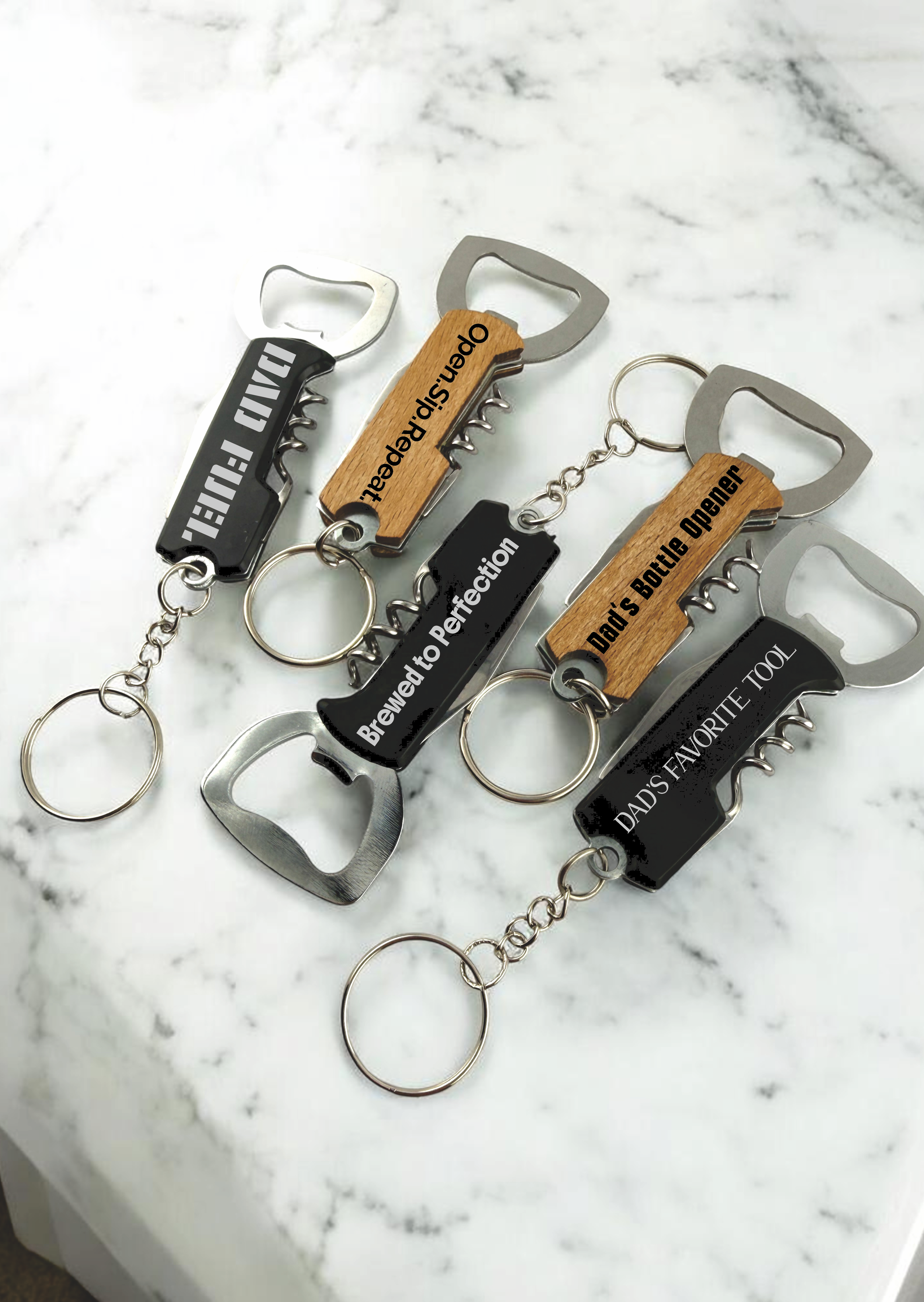 Personalized Bottle Opener Keychain for Dad | Father's Day Gift