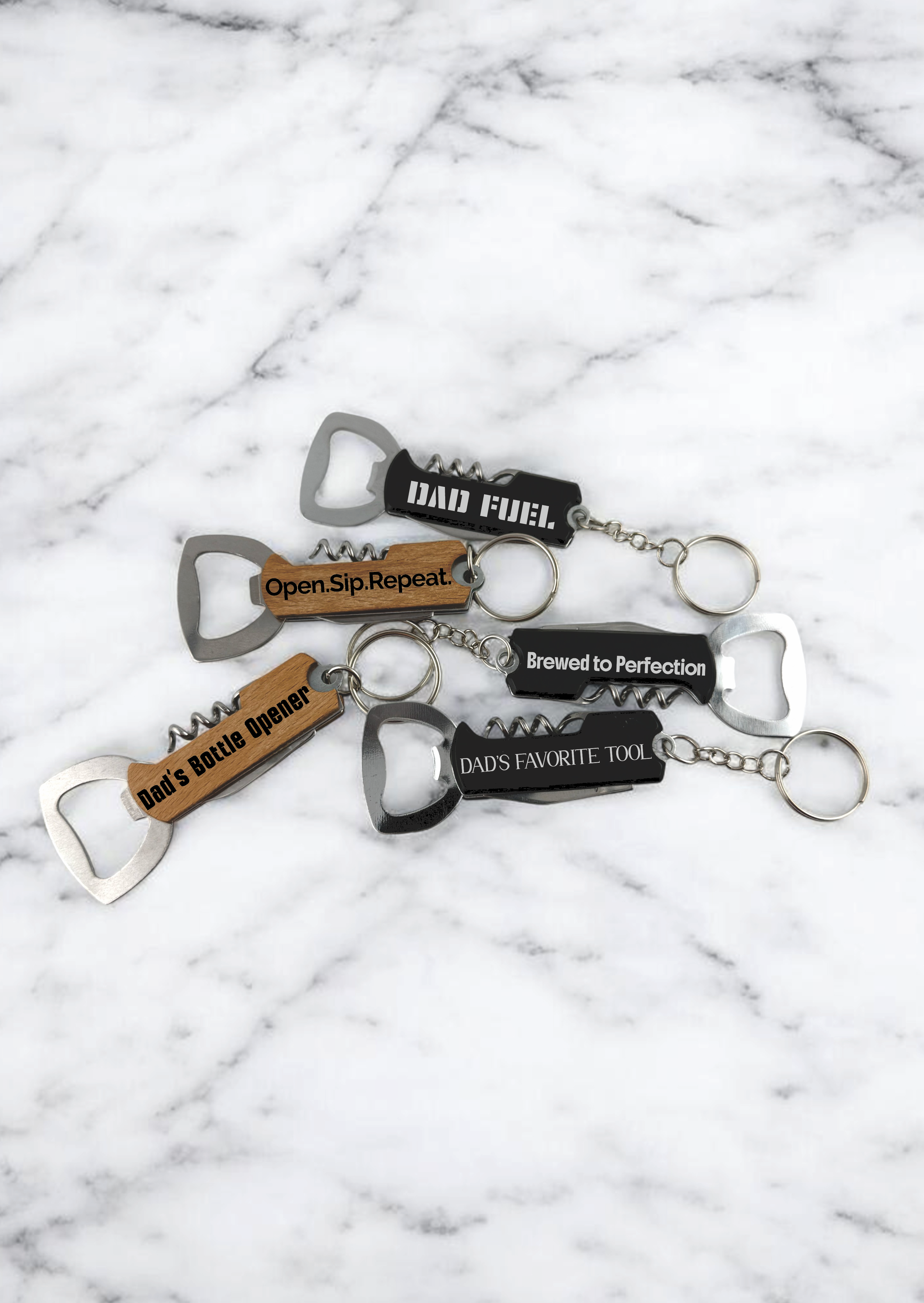 Personalized Bottle Opener Keychain for Dad | Father's Day Gift