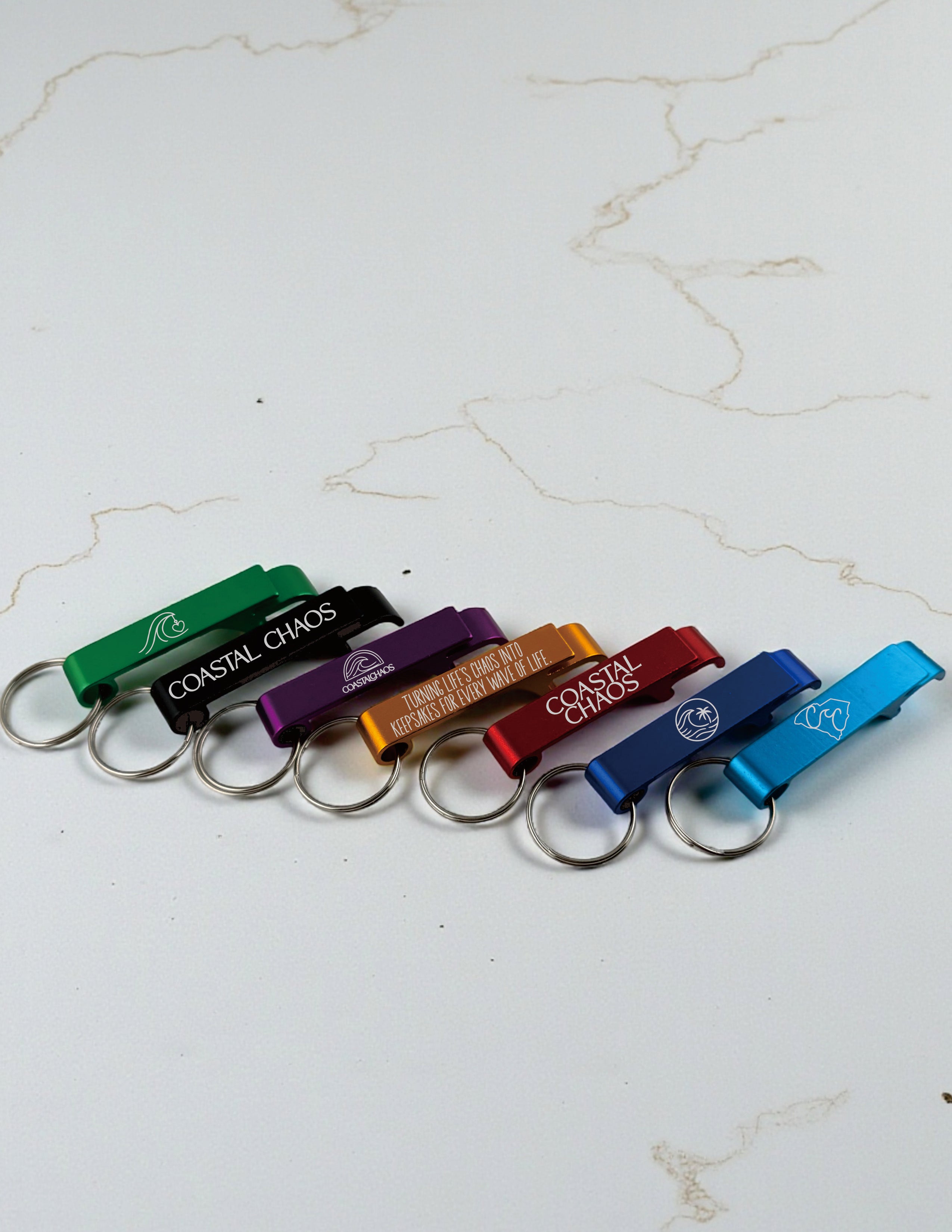 Custom Engraved Bottle Opener Keychains | Business Logo + Bulk Orders