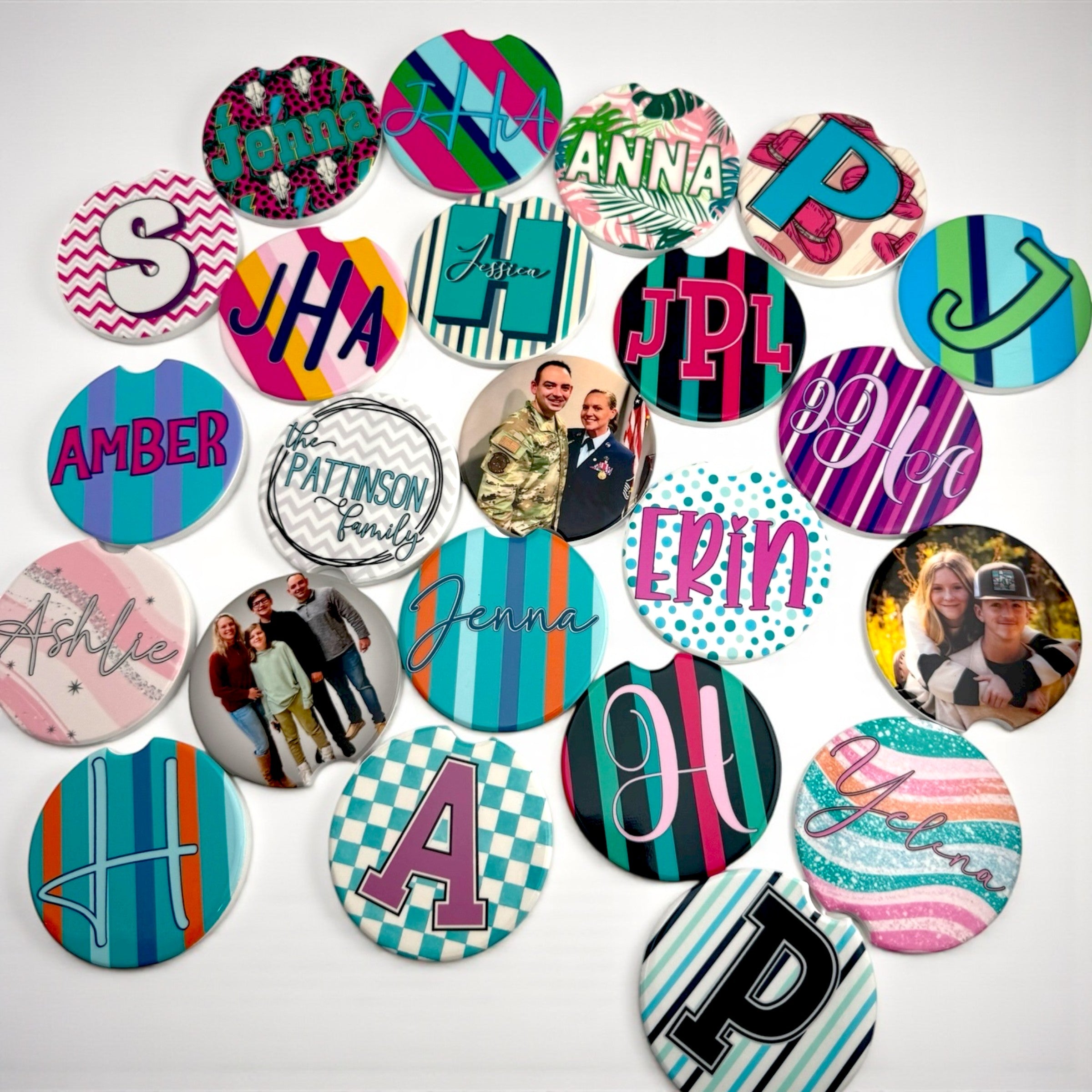 Custom Ceramic Car Coasters – Personalized Car Cup Holder Coaster with Easy Removal Notch