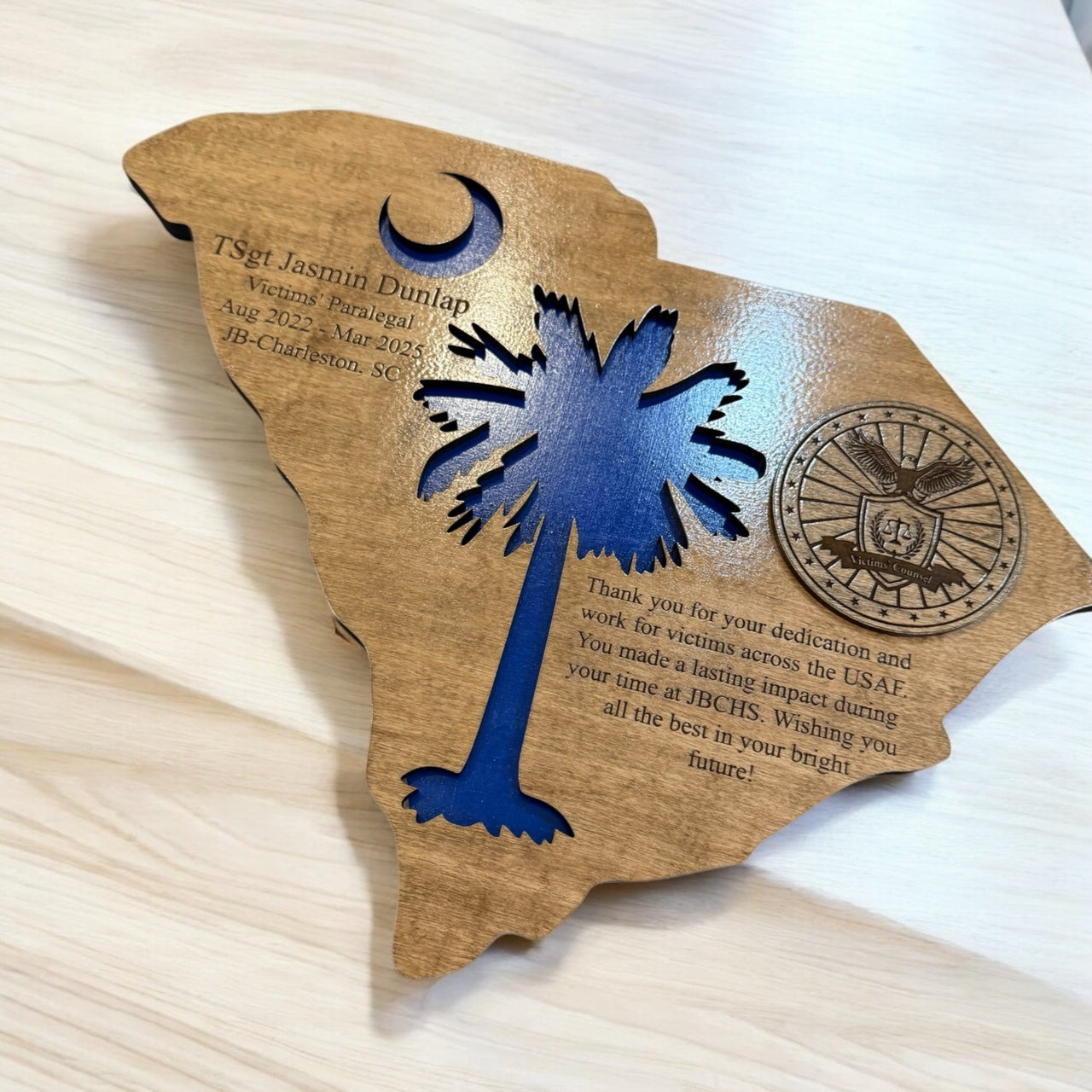 South Carolina Personalized Military Farewell Plaque