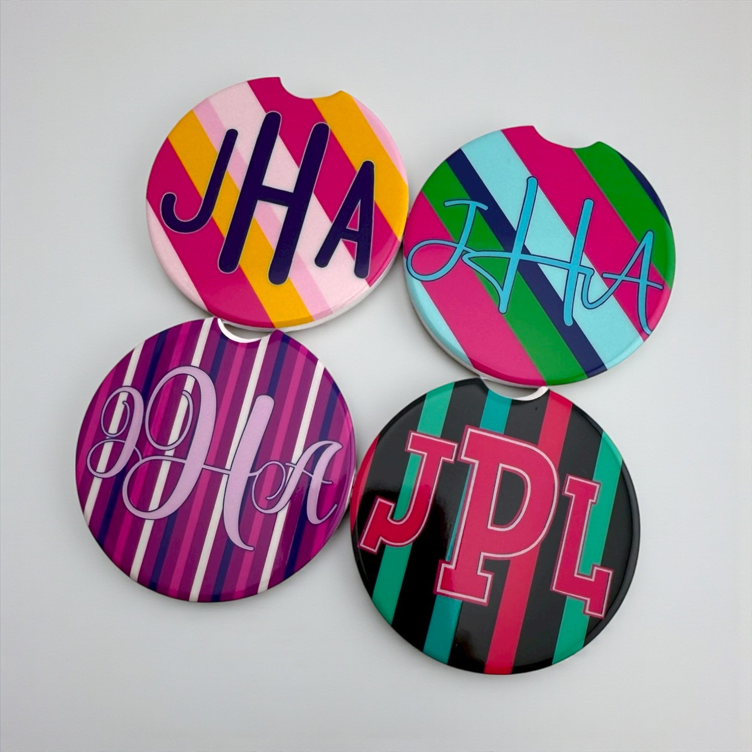Custom Ceramic Car Coasters – Personalized Car Cup Holder Coaster with Easy Removal Notch