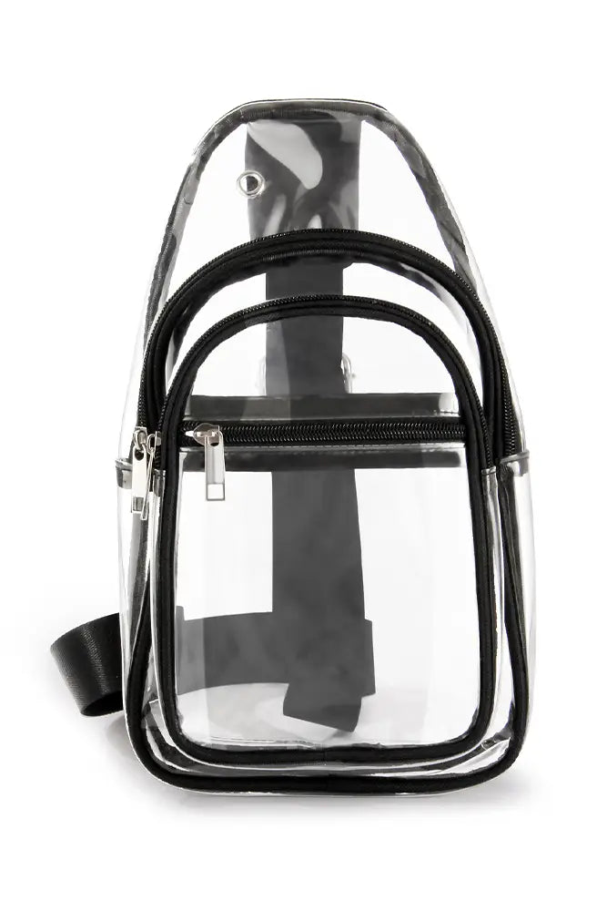 Black Strap Clear Sling Bag - Coastal Chaos LLC