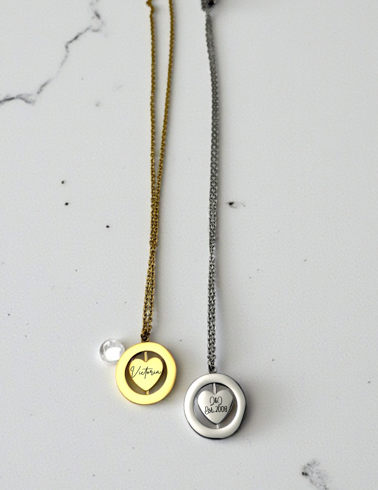 Personalized Heart & Keepsake Necklace – Choose Your Style