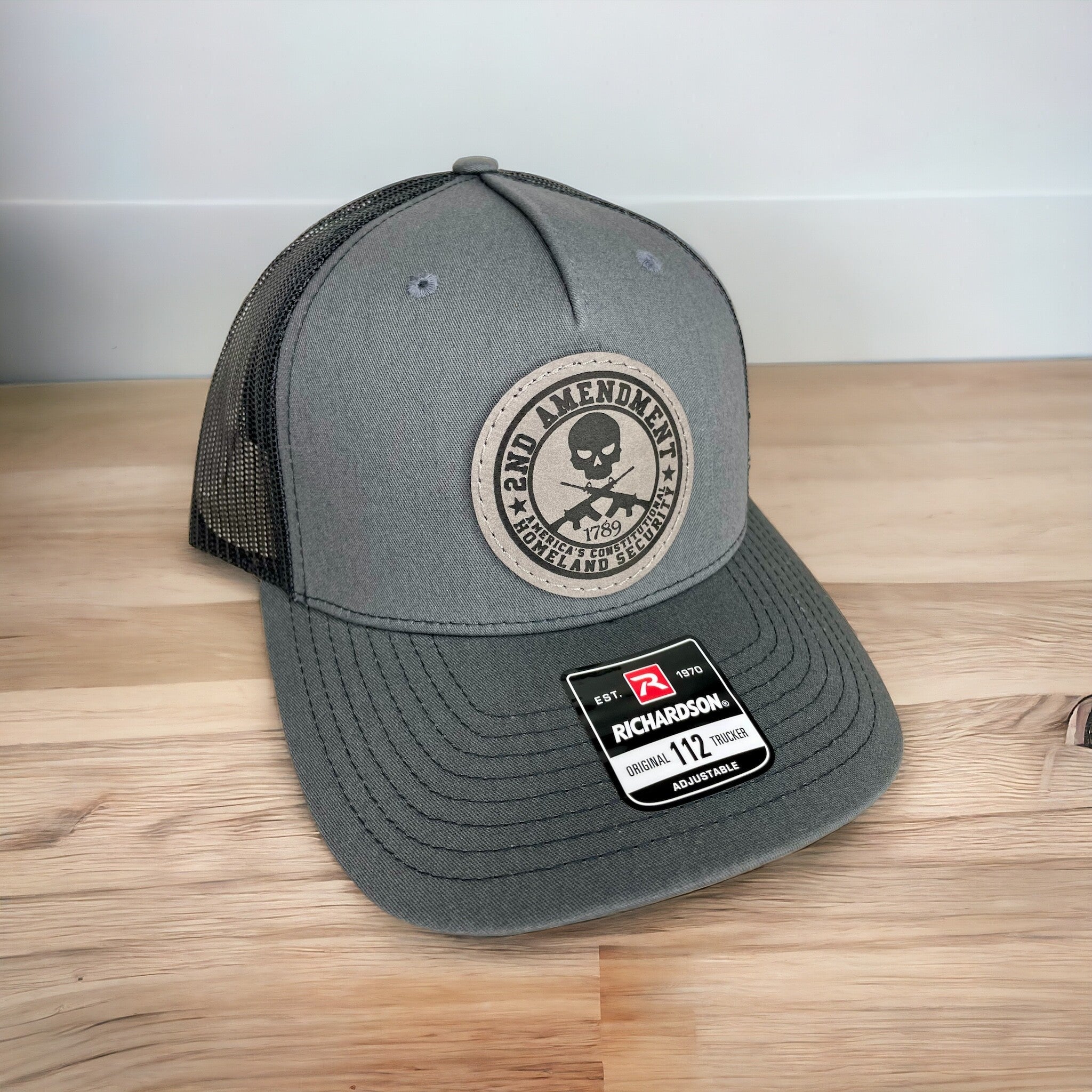 Freedom Richardson Hat – Adjustable Trucker Style Cap with Leather Patch