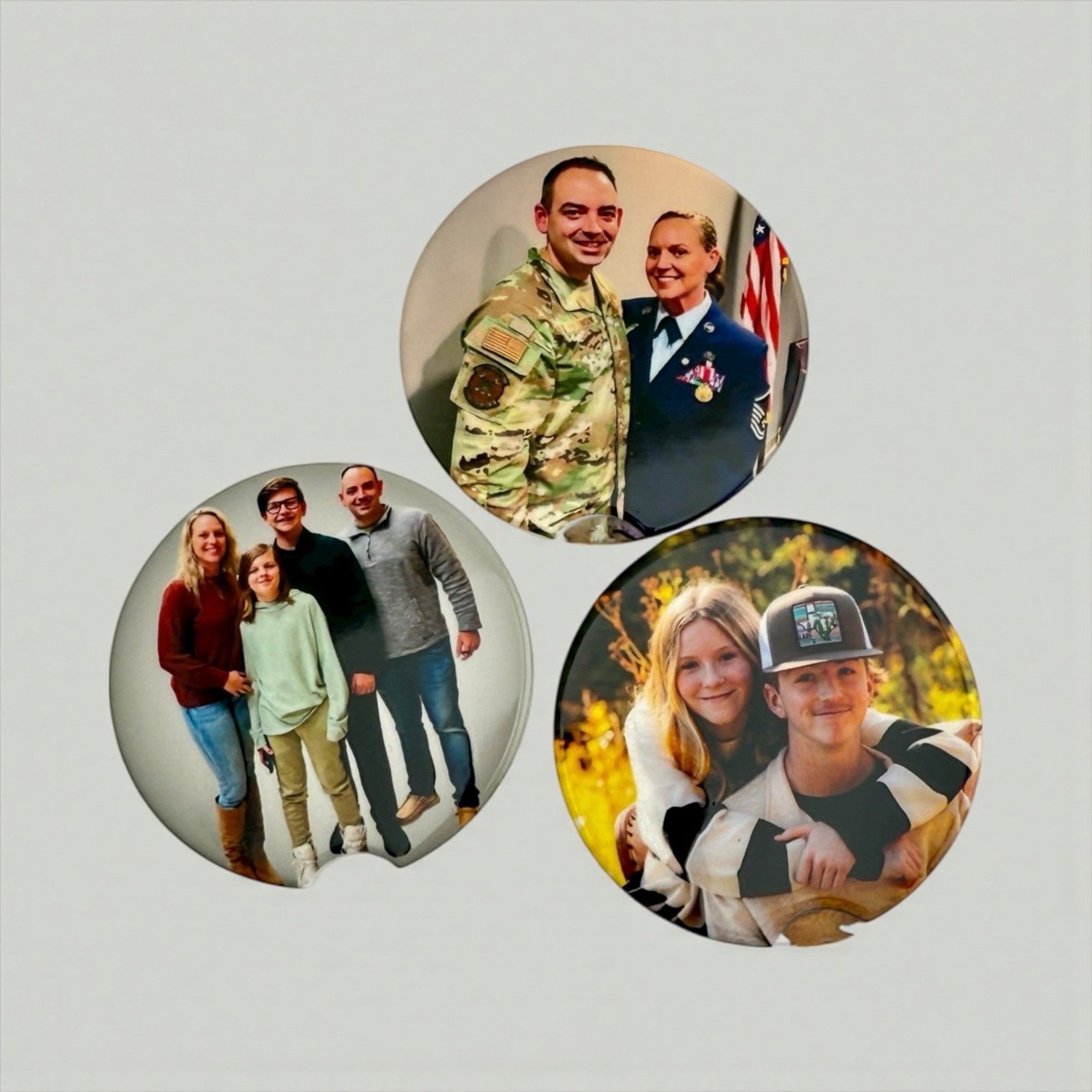 Custom Ceramic Car Coasters – Personalized Car Cup Holder Coaster with Easy Removal Notch
