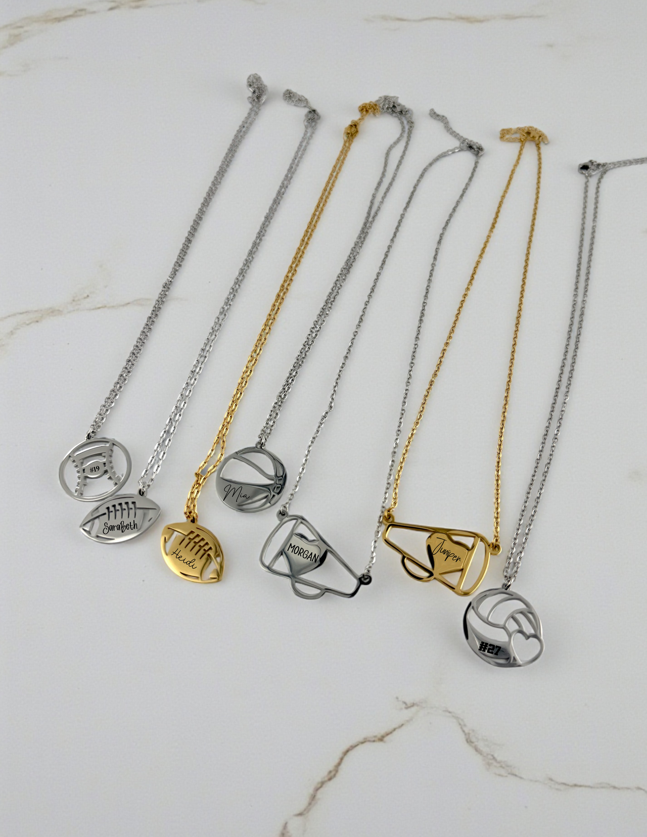 Custom Softball Necklace - Personalized Sports Jewelry