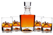 Whiskey Decanter & 4 Whiskey Glasses Set Airtight Stopper - Coastal Chaos LLC