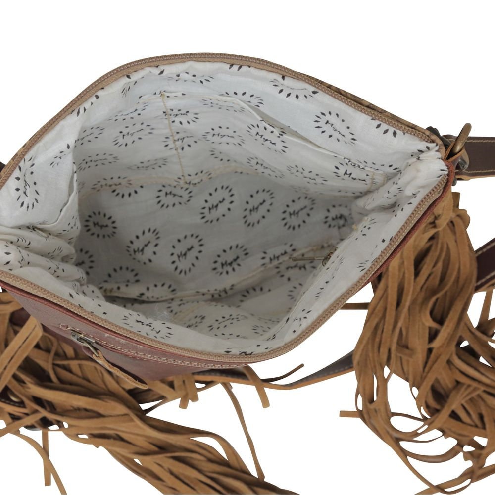 Myra Bag Caramel dash leather and hair on bag, purse, women, gift, Anniversary, Birthday, Valentines Day, trendy, western - Coastal Chaos LLC