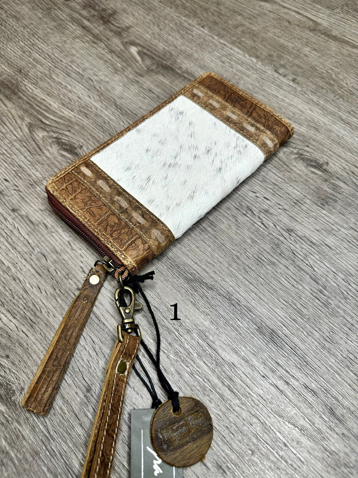 Myra Bag evilly wallet, cow hide, western, rustic wallet - Coastal Chaos LLC