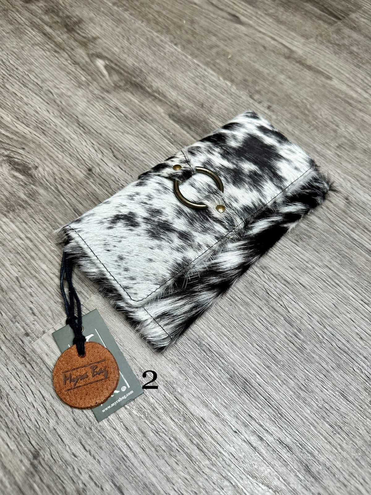 Myra Bag White Alone Wallet, cow hide, western, rustic wallet - Coastal Chaos LLC