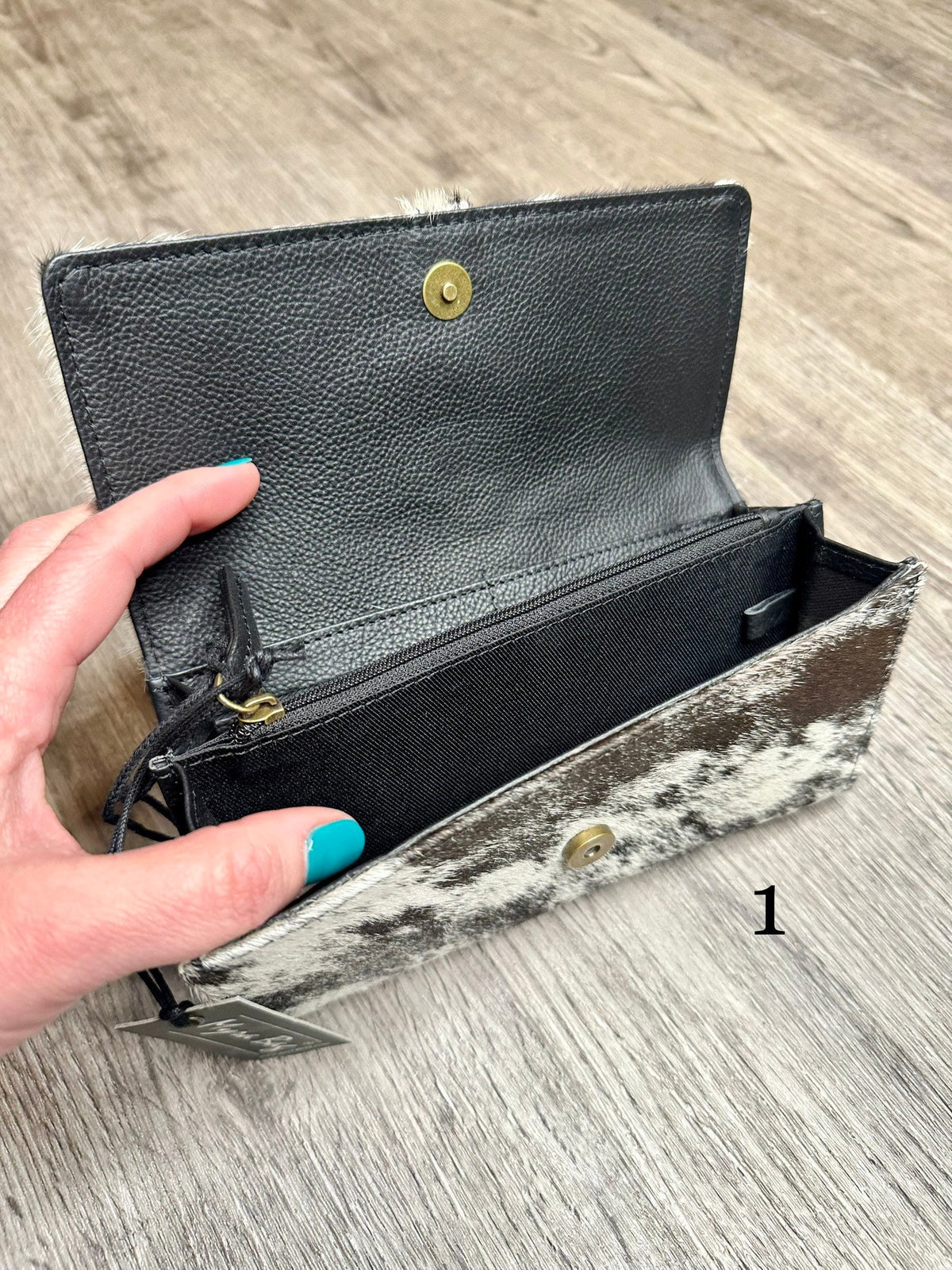 Myra Bag White Alone Wallet, cow hide, western, rustic wallet - Coastal Chaos LLC